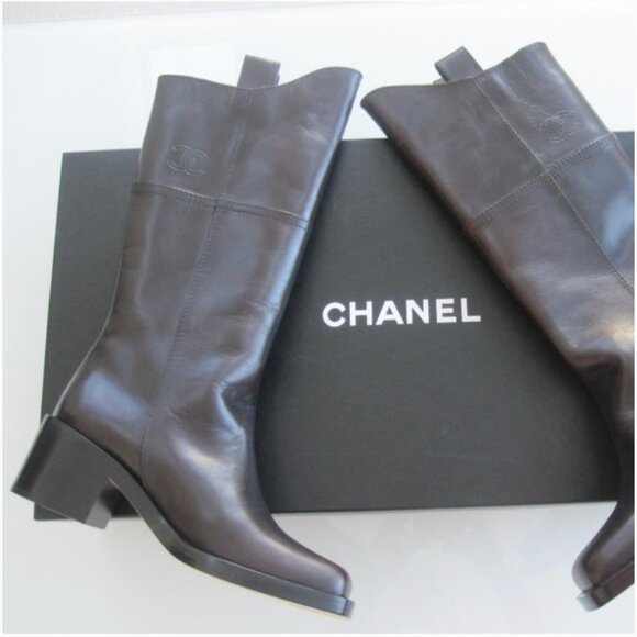 CHANEL Paris Dallas Leather Motorcycle Cowboy Boots Size 38.5 (runs small) - Picture 5 of 17